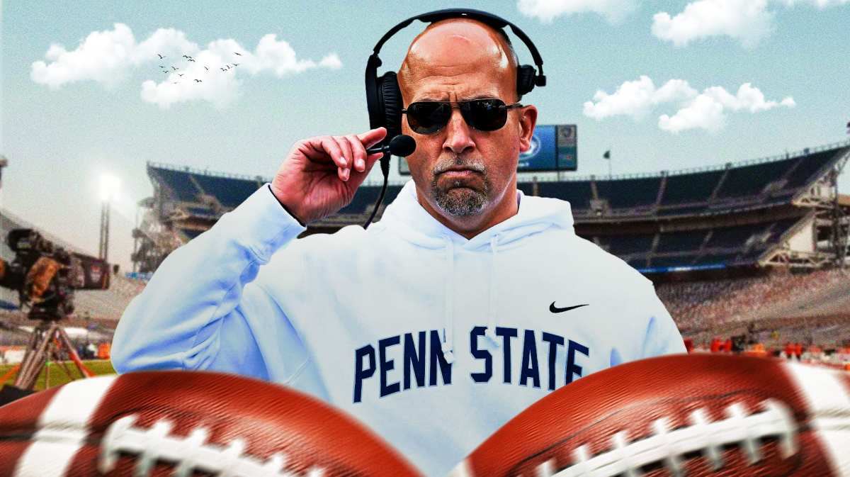 Penn State football, Michigan football, Wolverines, Nittany Lions, James Franklin, James Franklin with Penn State football stadium in the background