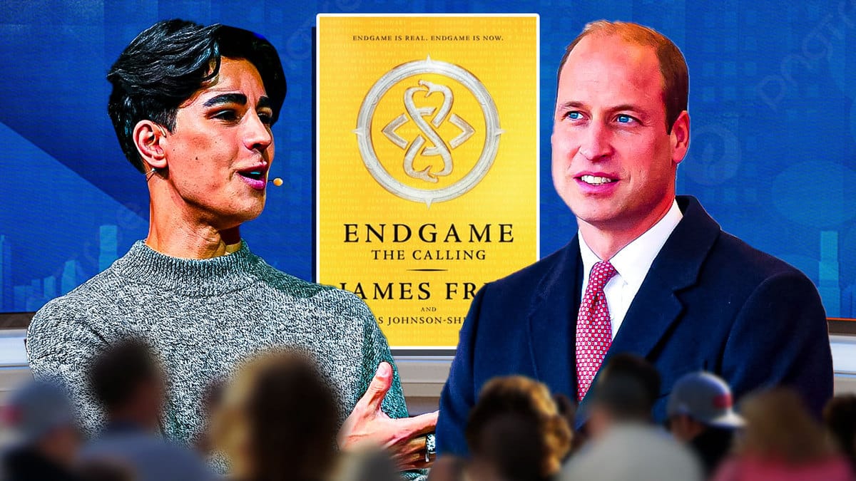Prince William, Omid Scobie with the Endgame book in the back