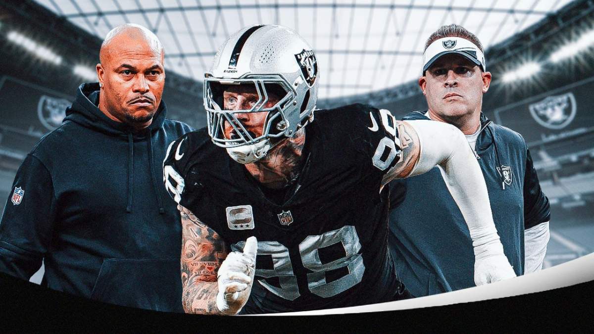 Raiders DE Maxx Crosby discusses a Josh McDaniels-Antonio Pierce rumor, Raiders team meeting, Patriots Super Bowl loss