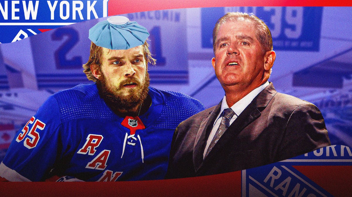Ryan Lindgren with an ice pack, Peter Laviolette