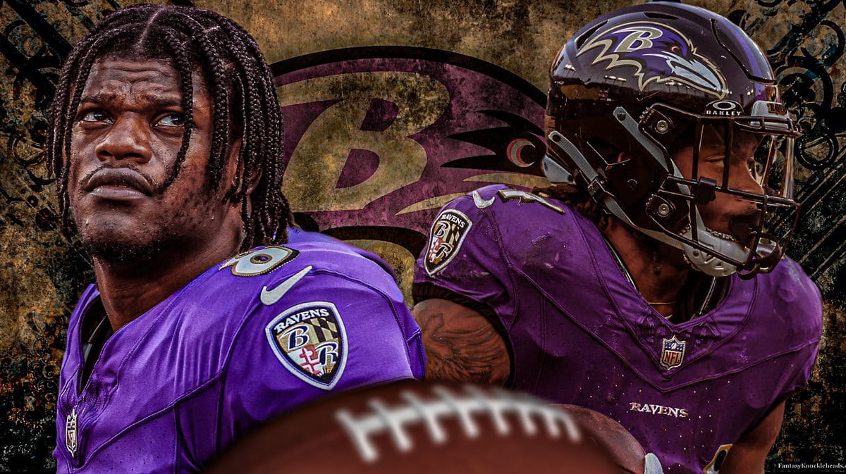 Baltimore Ravens Lamar Jackson and Keaton Mitchell