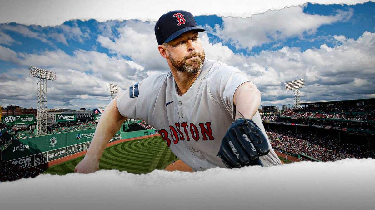 Corey Kluber in action in Red Sox jersey