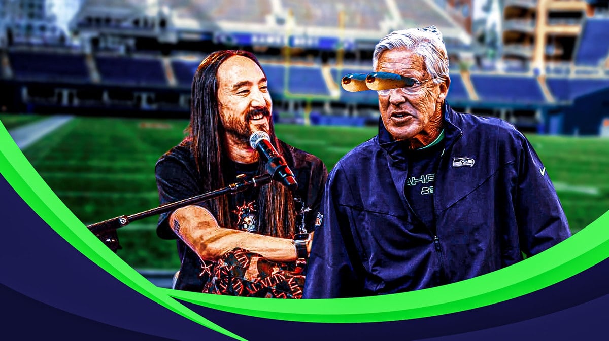 Steve Aoki and Seattle Seahawks head coach Pete Carroll