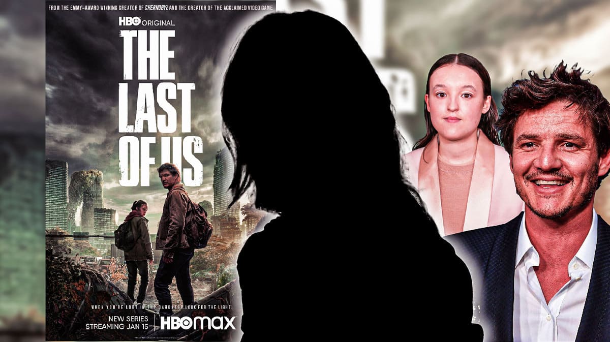 The Last of Us poster with Bella Ramsey and Pedro Pascal and Kaitlyn Dever as silhouette.