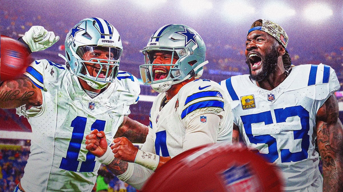 Cowboys Micah Parsons and Dak Prescott with former Colts player Shaq Leonard