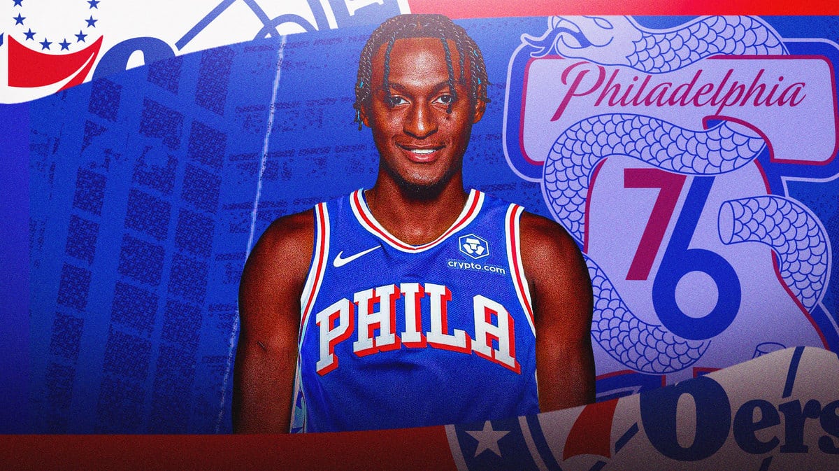 Immanuel Quickley in a Sixers jersey