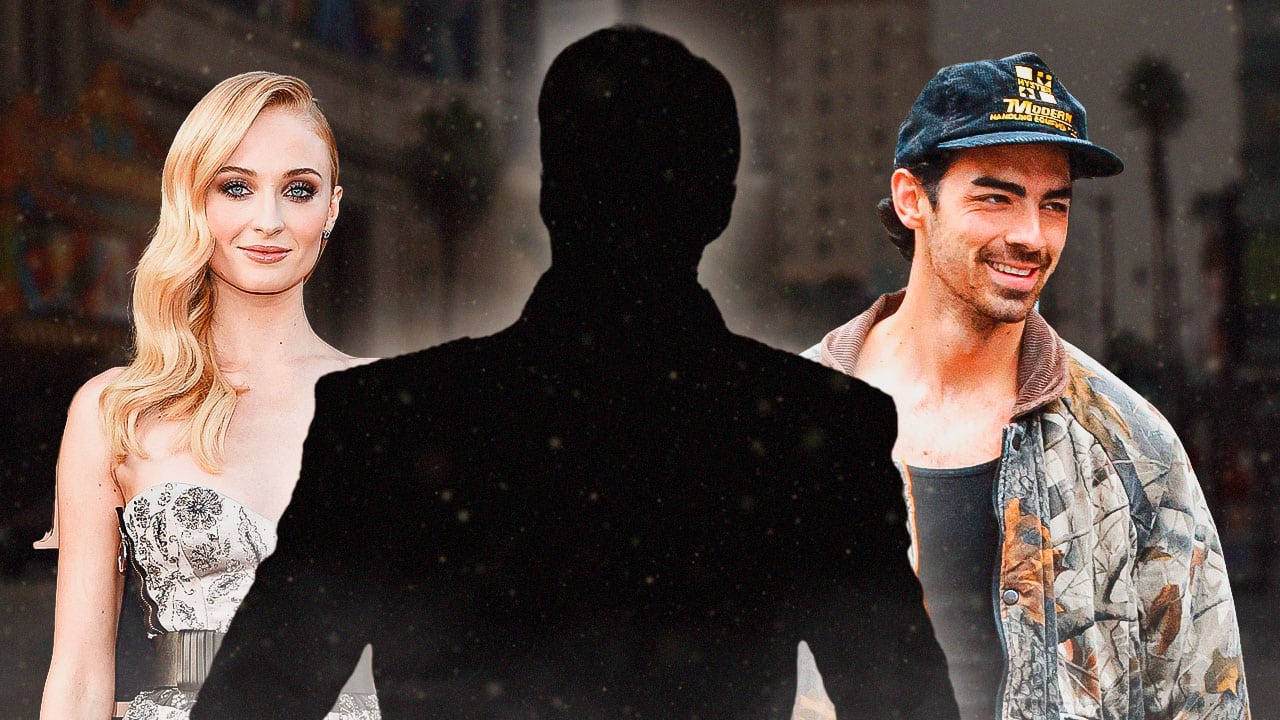 Sophia Turner, a silhouette of a man, and Joe Jonas