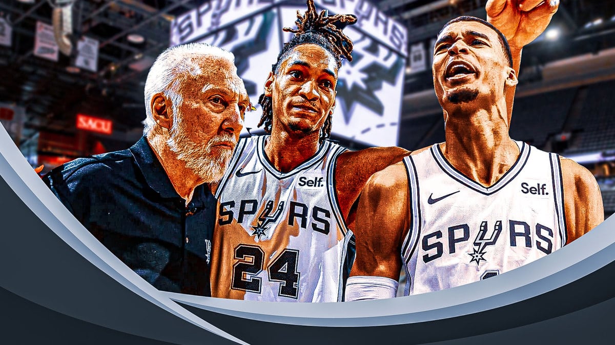 Gregg Popovich, Victor Wembanyama, and Devin Vassell