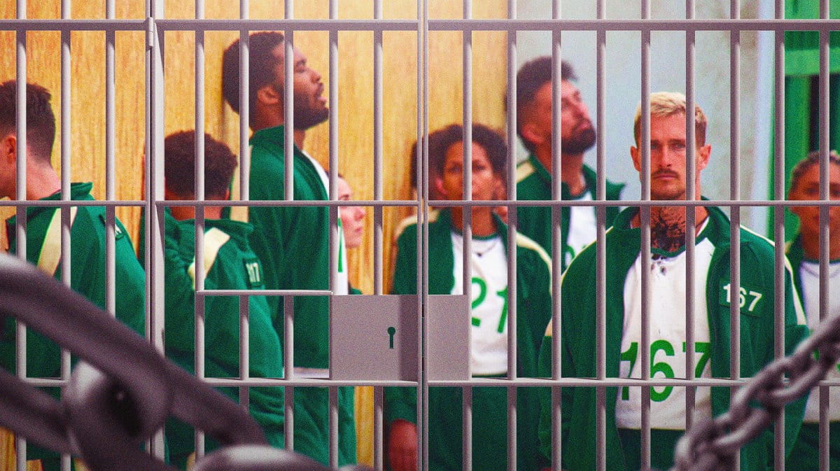 Contestants on Squid Game: The Challenge behind bars.