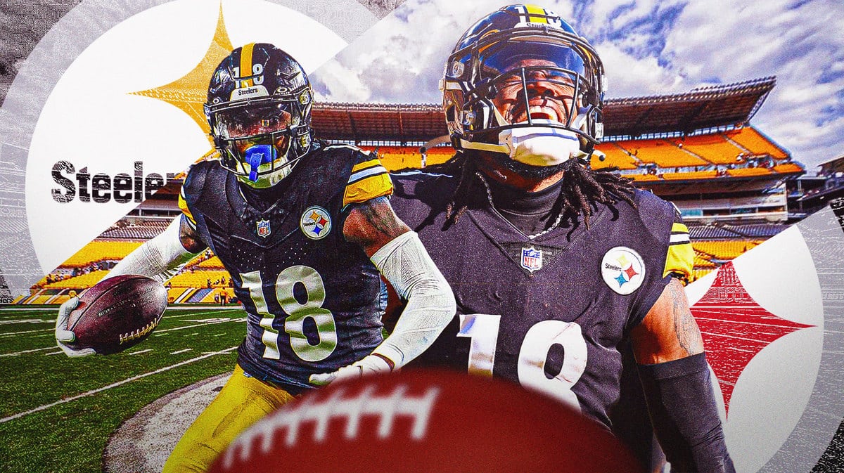 Pittsburgh Steelers receiver Diontae Johnson in front of Heinz Field.