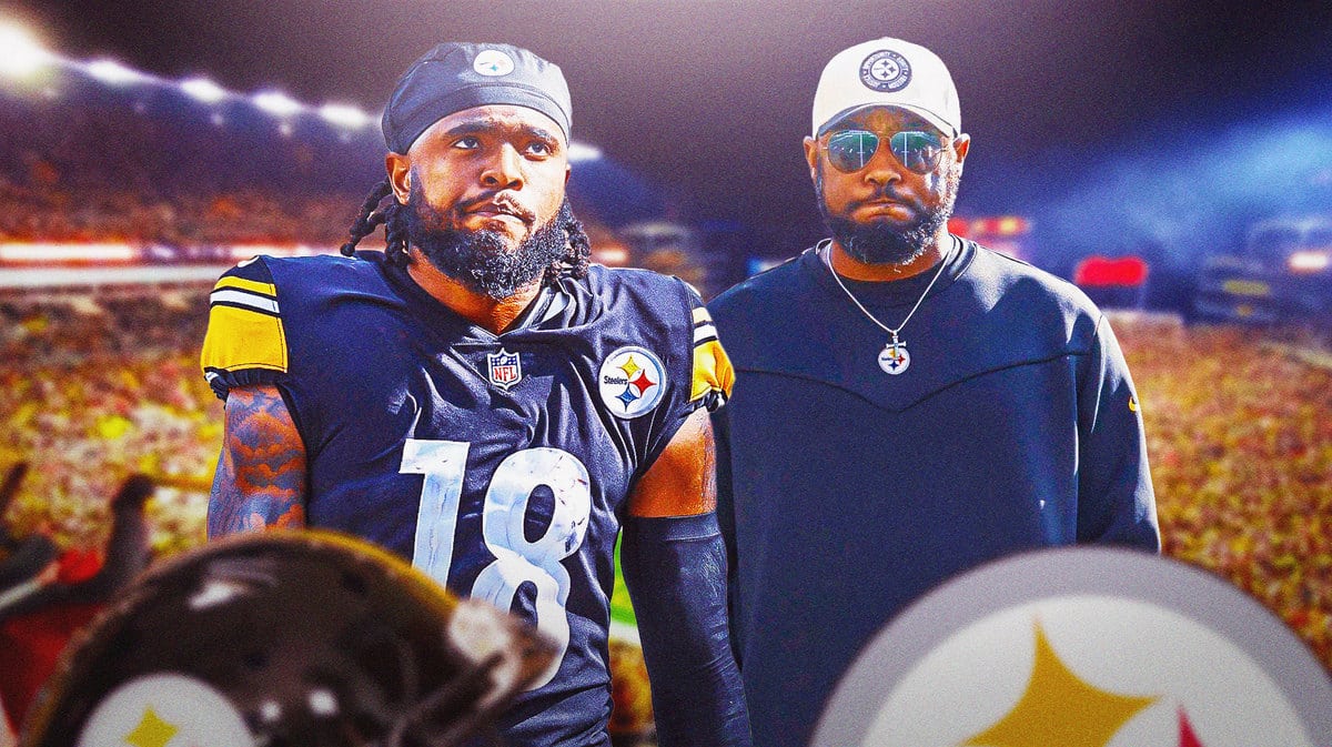 Photo: Dionte Johnson and Mike Tomlin, both in Steelers gear
