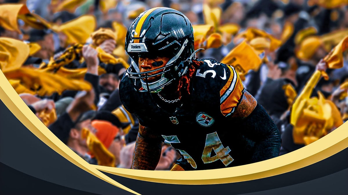 Pittsburgh Steelers' Kwon Alexander and image of Steelers fans waving yellow Terrible Towels