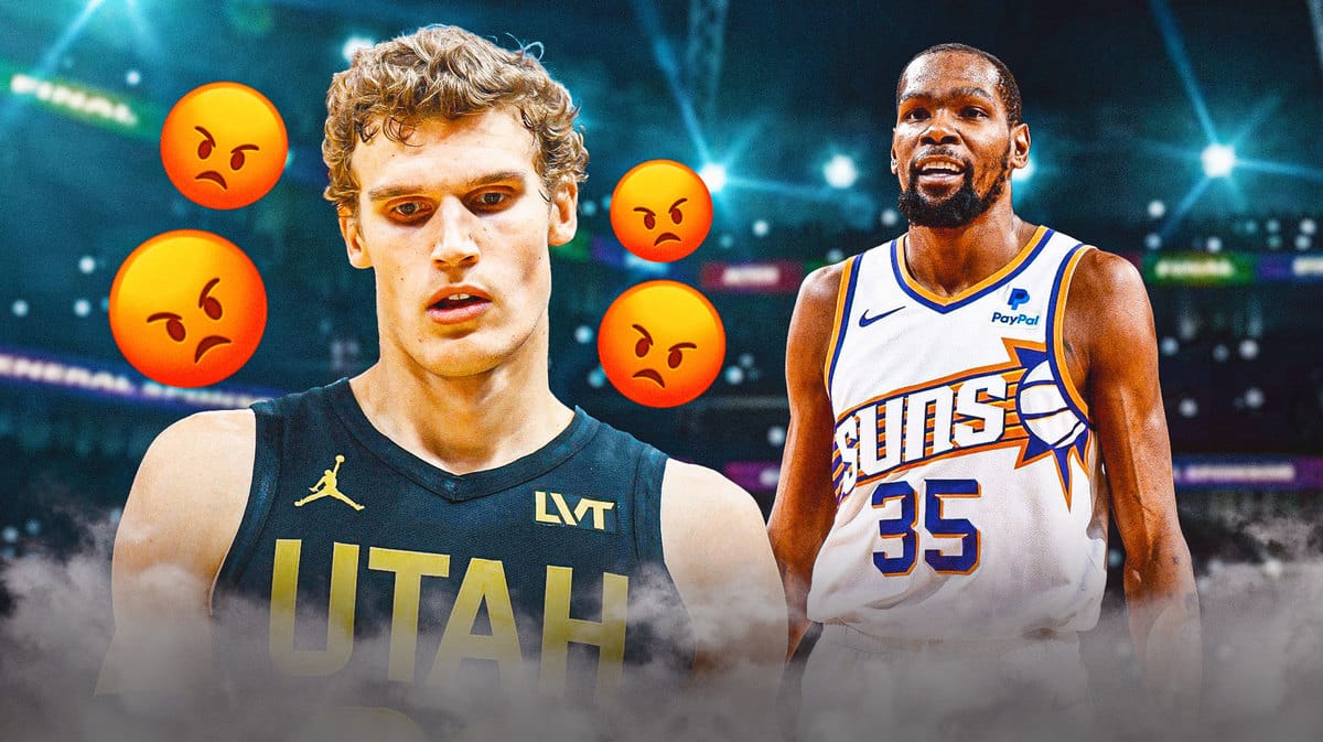 Kevin Durant laughing, Lauri Markkanen with angry emojis