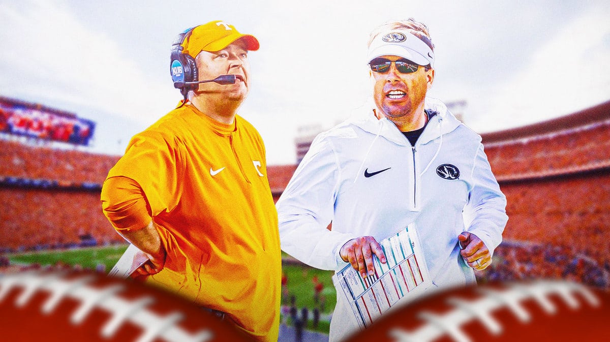 Tennessee football head coach Josh Heupel, and Missouri football head coach Eliah Drinkwitz