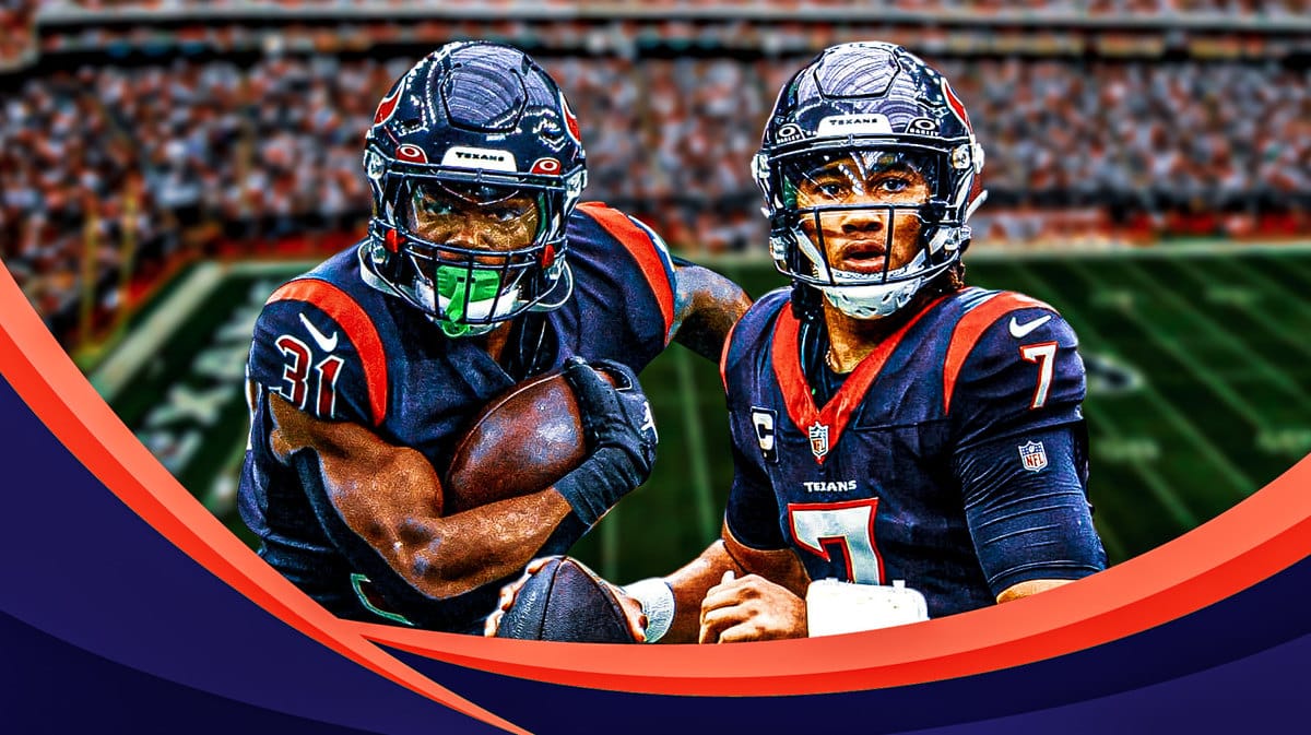 Dameon Pierce and CJ Stroud of the Texans
