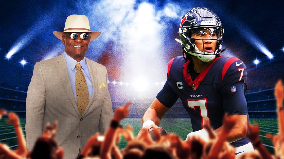 Houston Oilers legend Warren Moon and Houston Texans quarterback CJ Stroud