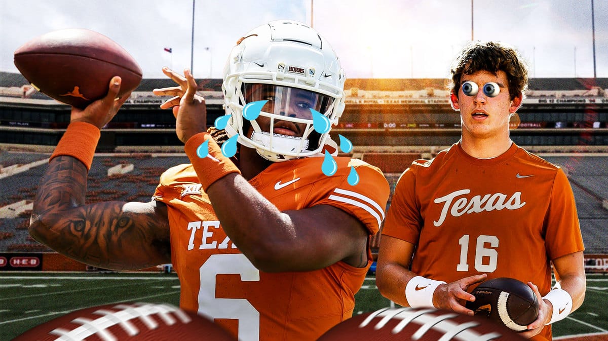 Texas football’s Arch Manning with his eyes popping out. Maalik Murphy with animated tears