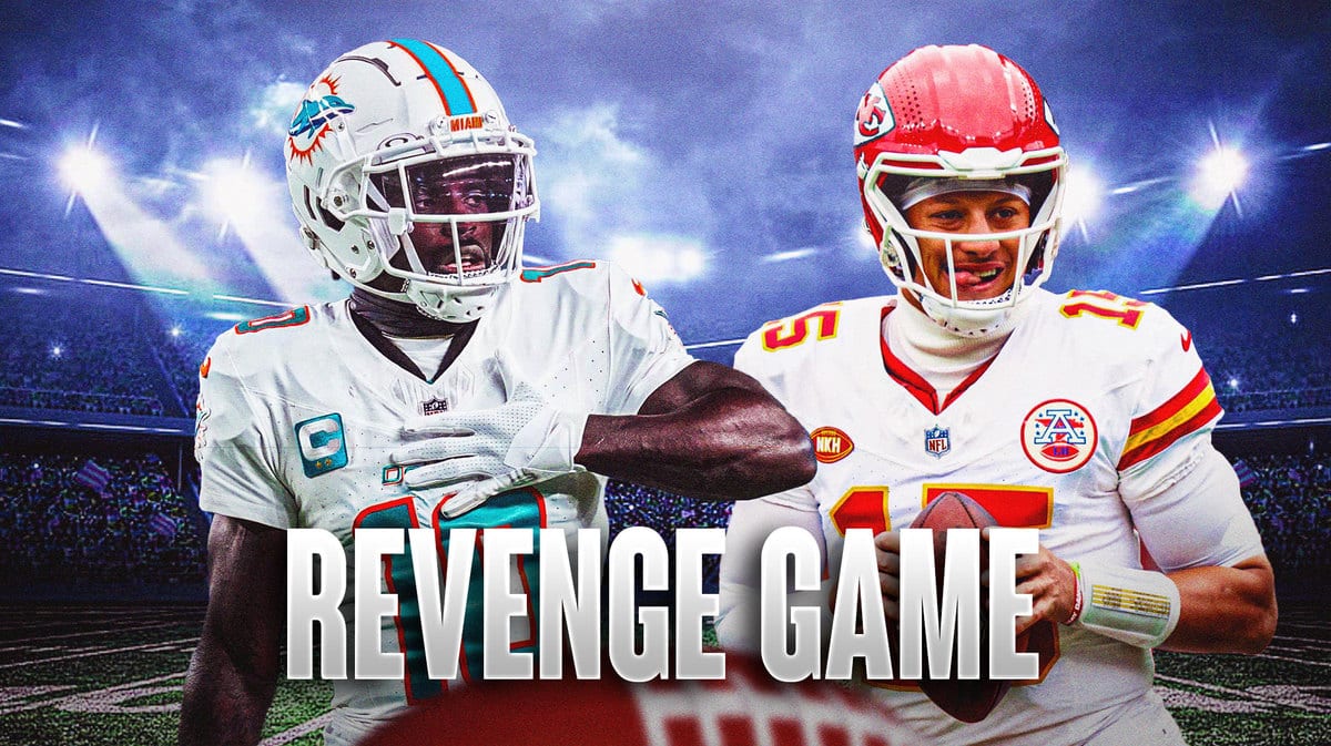 Dolphins Tyreek Hill and Patrick Mahomes