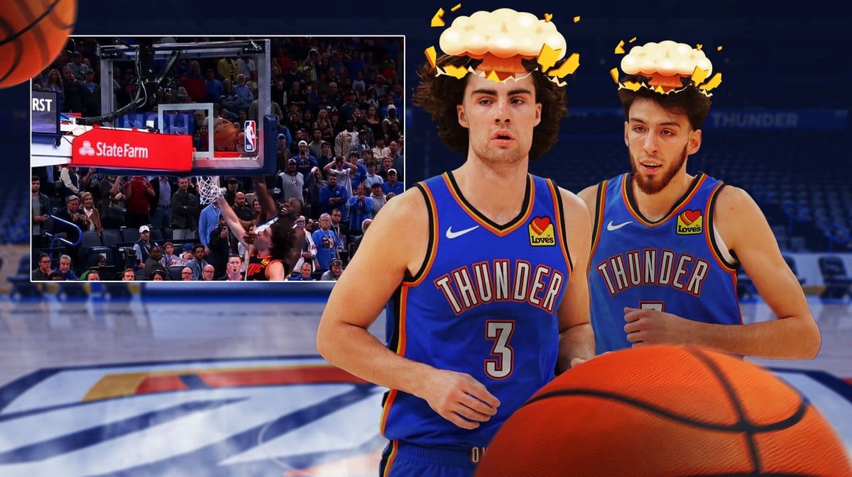 Thunder's Josh Giddey and Chet Holmgren with mind-blown heads