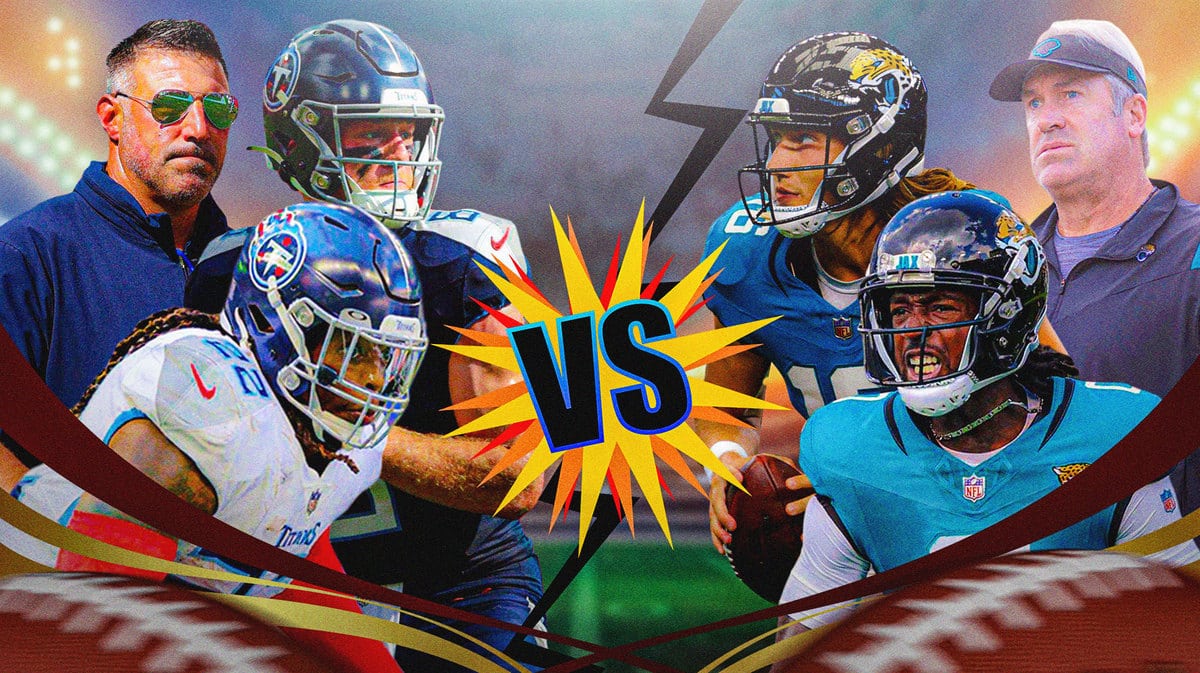 Mike Vrabel, Will Levis, and Derrick Henry “VS” Jaguars Doug Pederson, Trevor Lawrence, and Calvin Ridley.