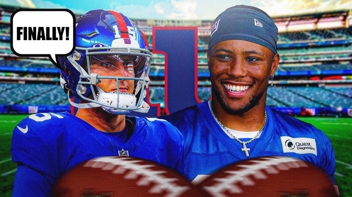 Giants' QB Tommy DeVito and RB Saquon Barkley