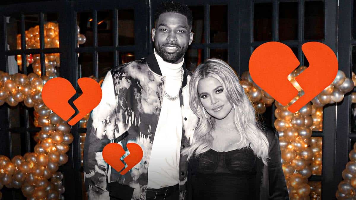 Tristan Thompson and Khloé Kardashian and a heartbreak emoji