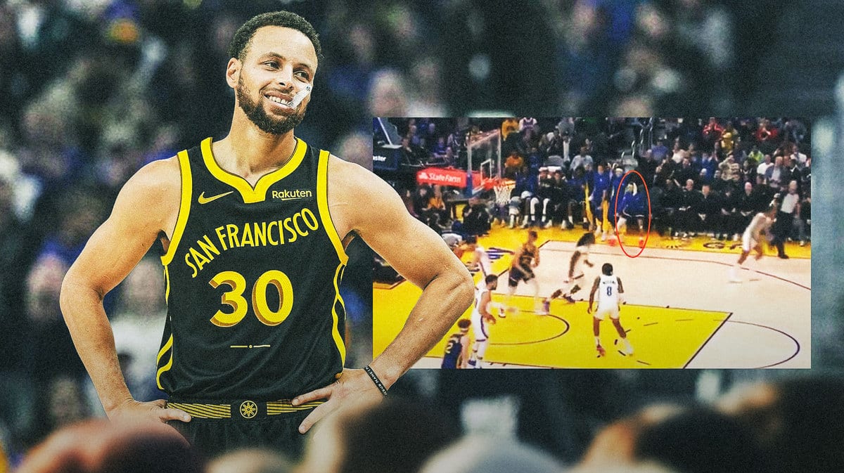 Warriors' Stephen Curry looking hyped/laughing