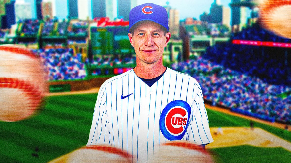 Craig Counsell with Cubs gear at Wrigley Field.