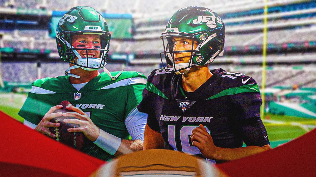 Trevor Siemian and Tim Boyle of the Jets