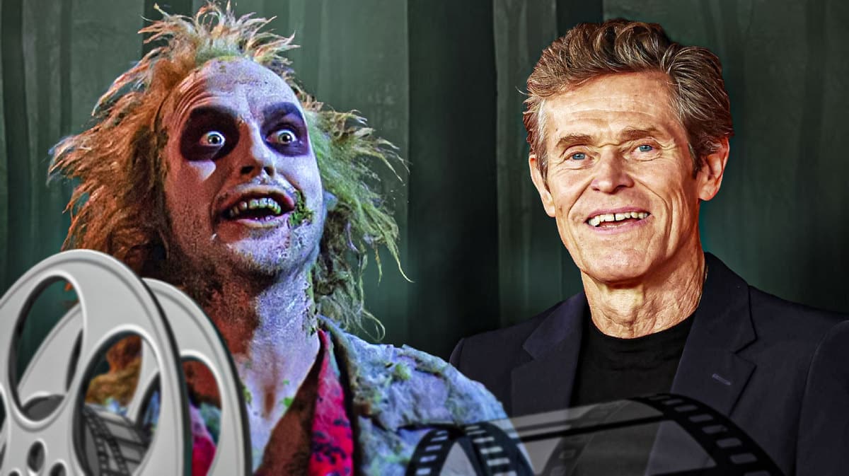Michael Keaton as Beetlejuice and Willem Dafoe.