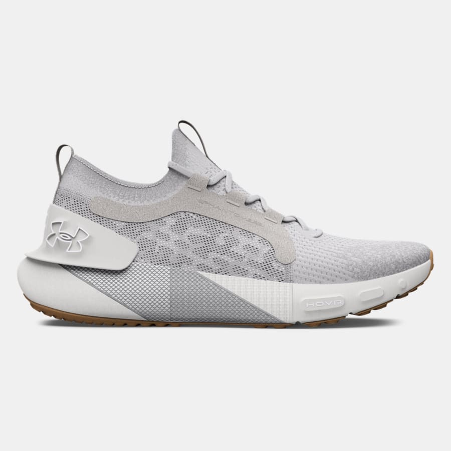 Women's UA HOVR Phantom 3 SE Elevate Running Shoes - Halo Gray/Mod Gray - 101 colorway on a light gray background.