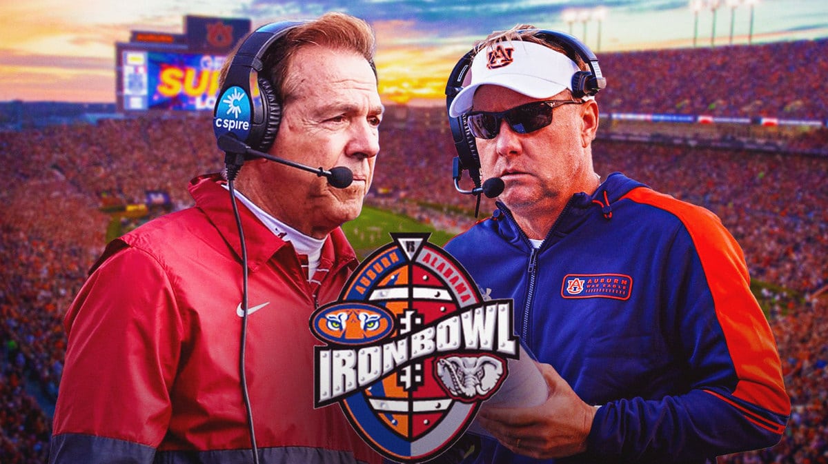 Nick Saban, Alabama football coach versus Hugh Freeze, Auburn football coach, in Iron Bowl