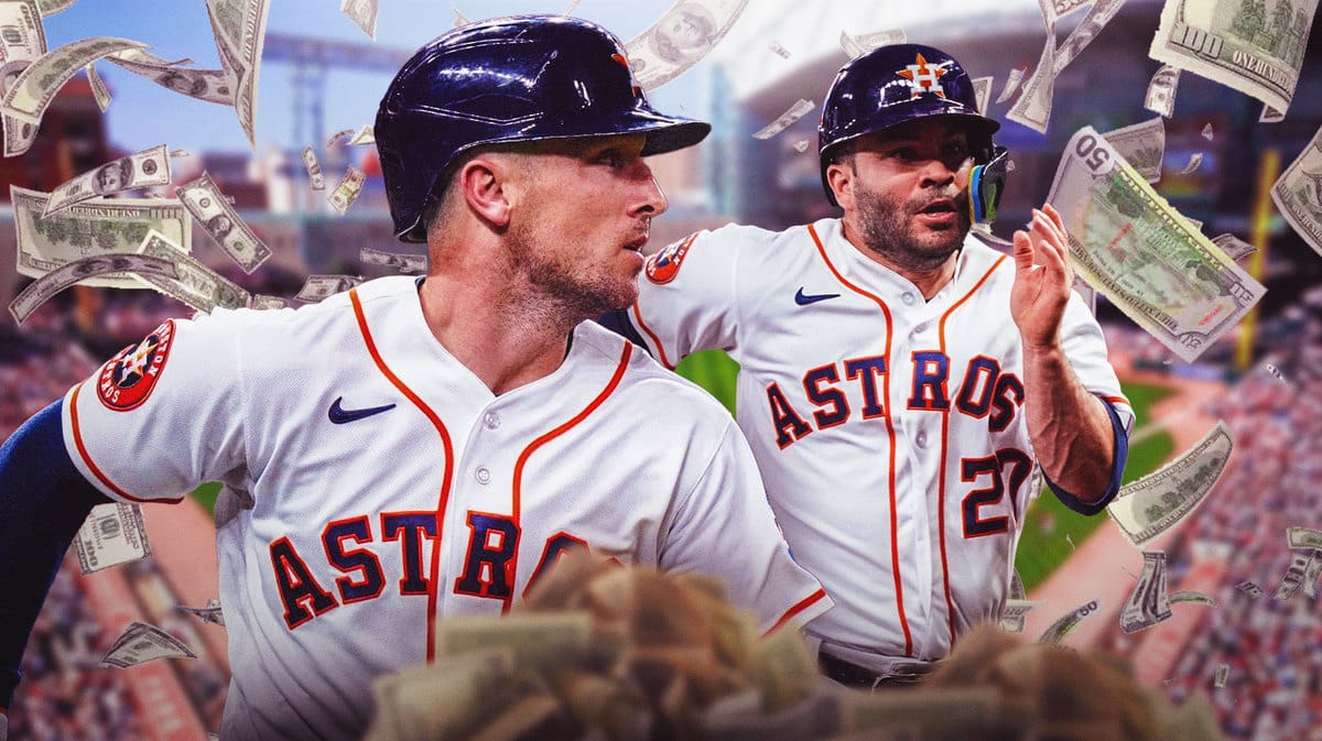 Astros' Jose Altuve, Alex Bregman with money everywhere