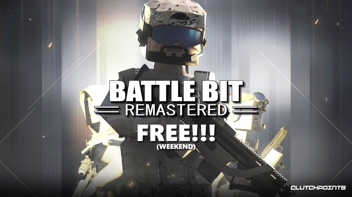 battlebit remastered free, battlebit remastered free weekend, battlebit remastered, key art for the game BattleBit Remastered with the words Free (Weekend) under the game logo