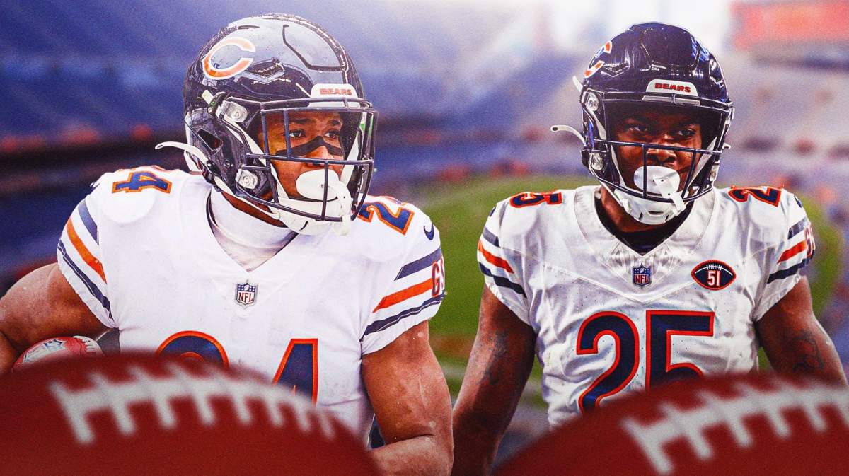 Bears running backs Khalil Herbert and Darrynton Evans