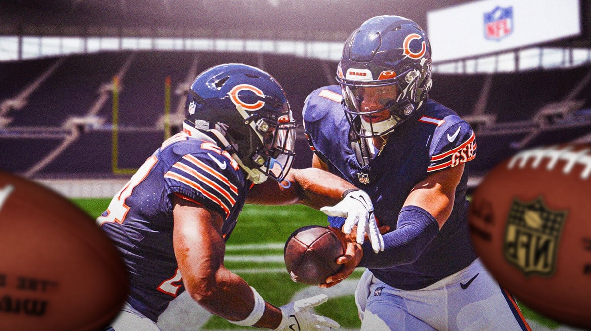 Returning Chicago Bears Justin Fields and Khalil Herbert