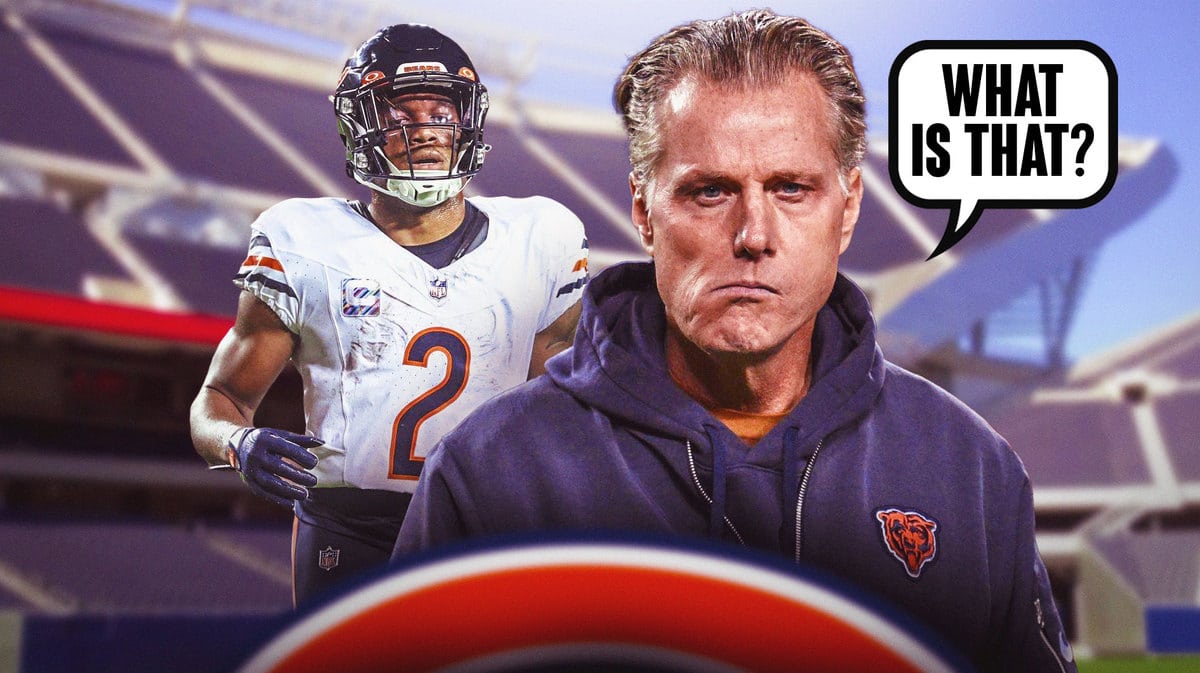 Bears head coach Matt Eberflus and receiver DJ Moore