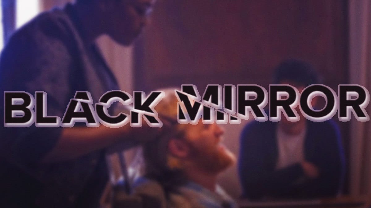 Black Mirror text with scene from the series.