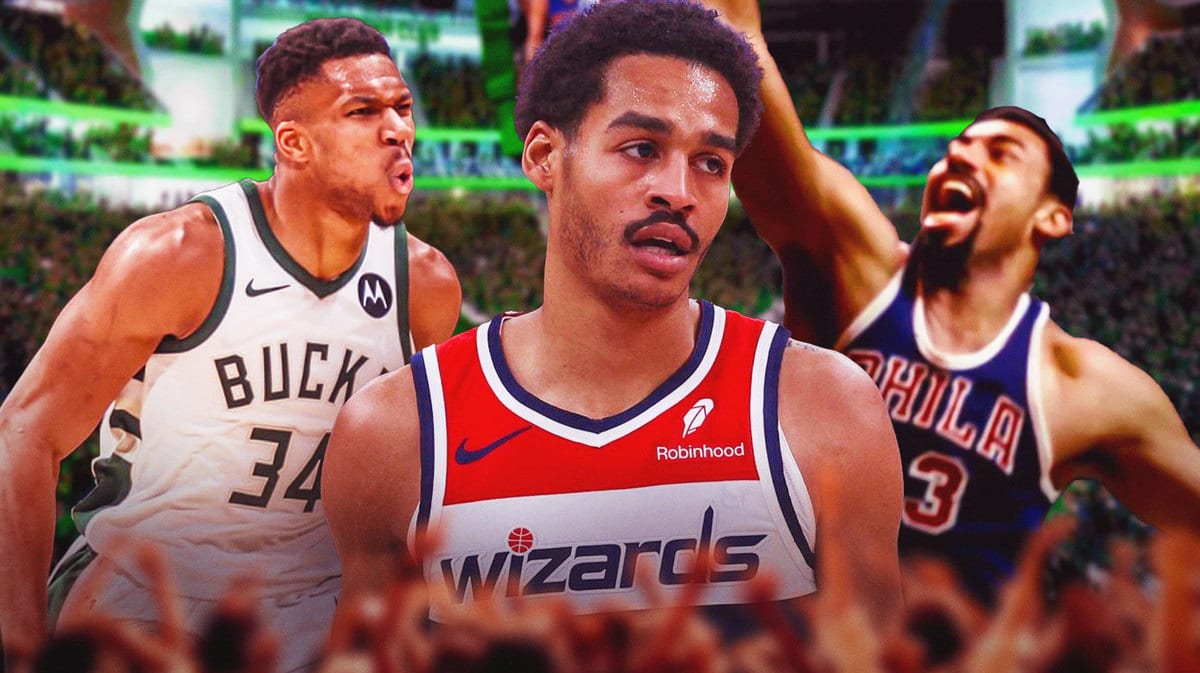 Damian Lillard teammate Bucks Giannis Antetokounmpo and Wilt Chamberlian with Wizards Jordan Poole