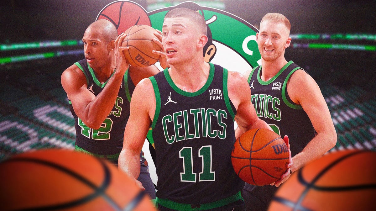 Celtics, Payton Pritchard, Jrue Holiday, Al Horford, Jayson Tatum, Jaylen Brown