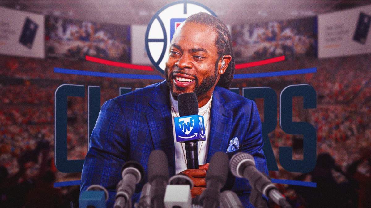 Los Angeles, Clippers, James Harden, Richard Sherman, Nuggets, Richard Sherman with Clippers arena in the background