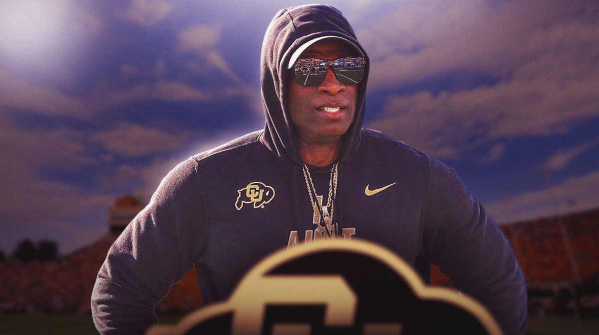 Colorado football, Buffaloes, Deion Sanders, world record, Deion Sanders world record, Deion Sanders with Colorado football stadium in the background