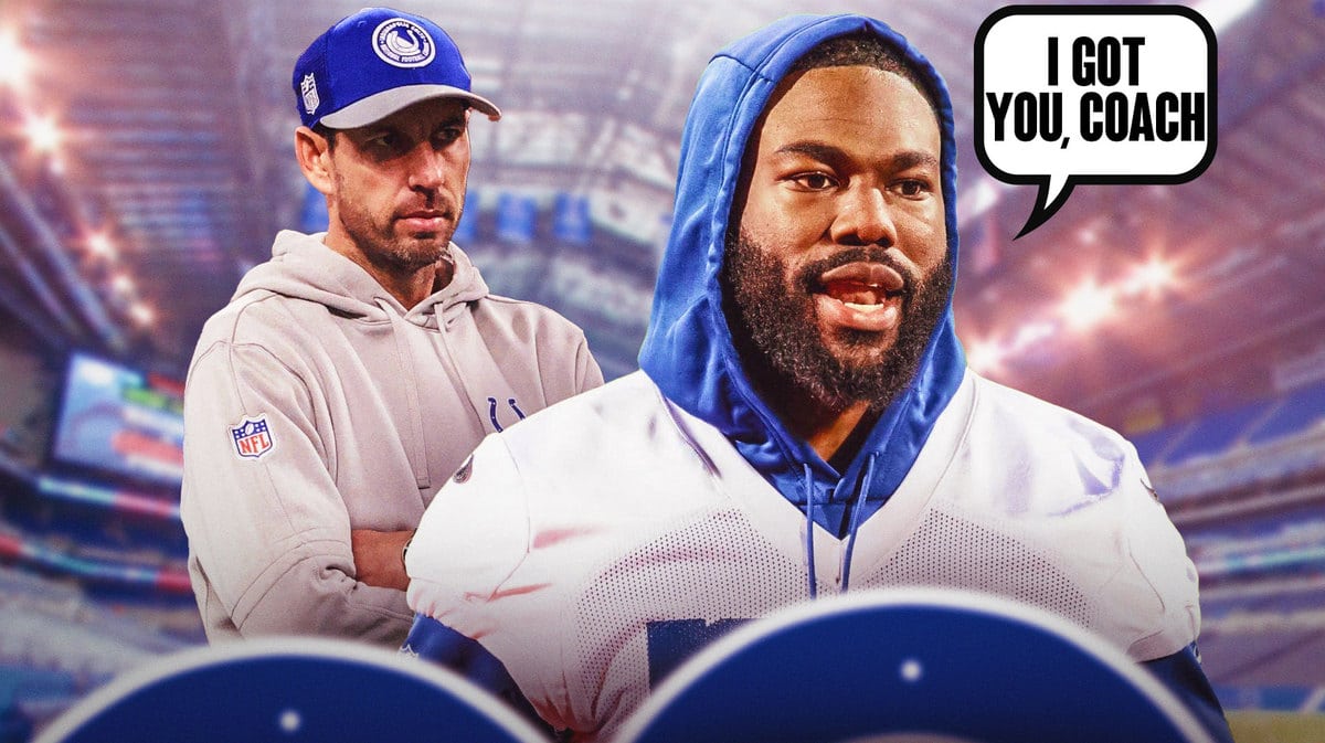 Colts running back Zack Moss letting Shane Steichen know that he's ready