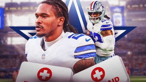 Photo: Rico Dowdle in Cowboys uniform with a med kit next to him