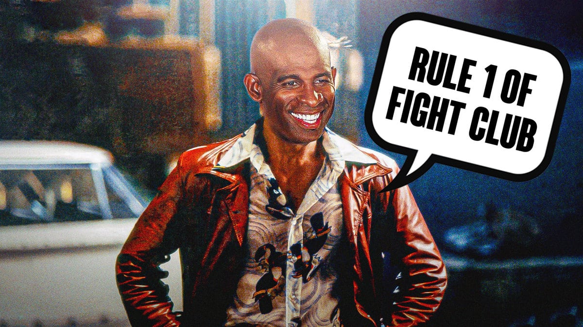 Deion Sanders as Brad Pitt in the movie Fight Club