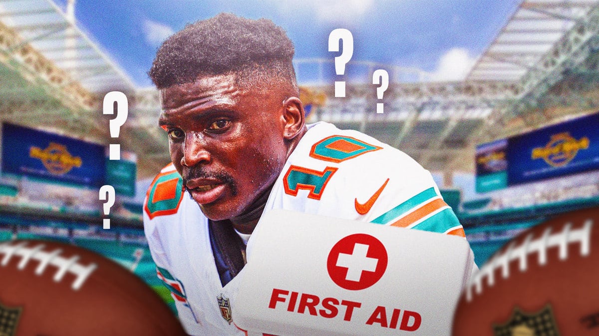 Dolphins WR Tyreek Hill who may have suffered a hand injury in Week 11 vs. the Dolphins.