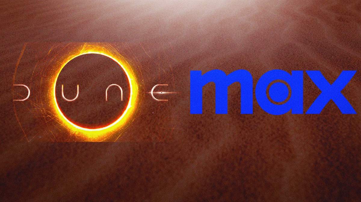 Dune logo next to Max logo and sand background.