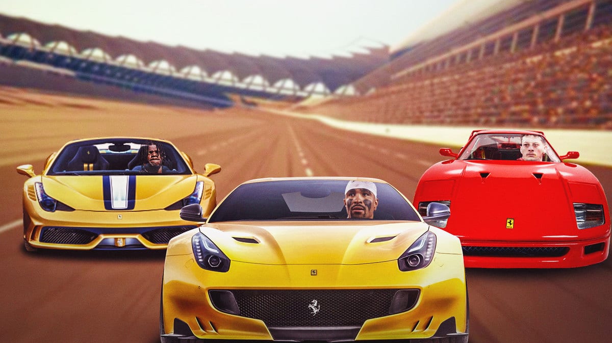 Jalen Hurts, Patrick Mahomes, Lamar Jackson driving cars