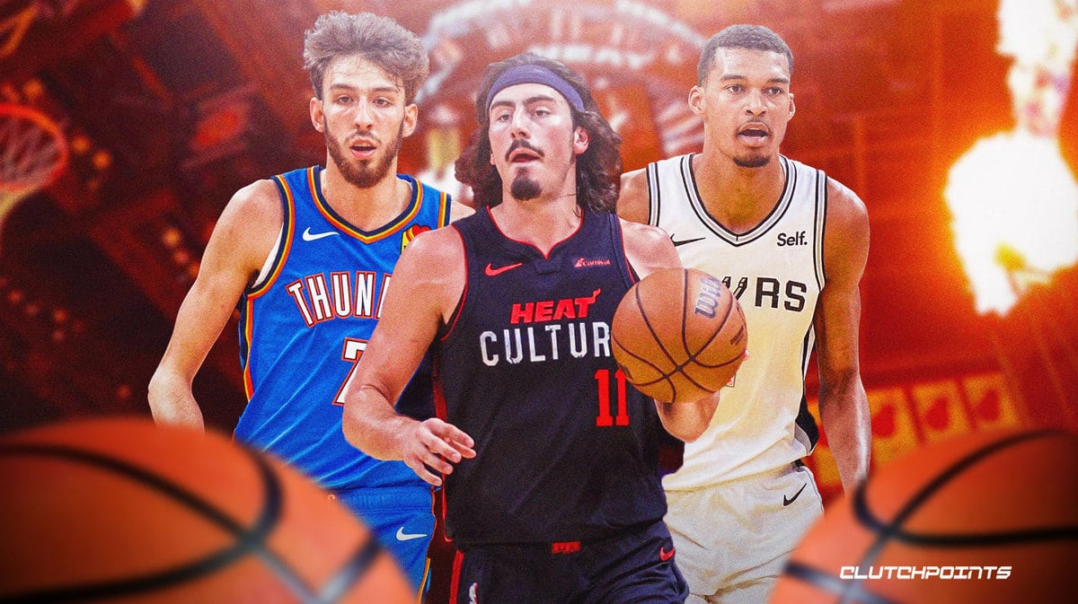 Heat rookie Jaime Jaquez Jr. alongside Victor Wembanyama and Chet Holmgren