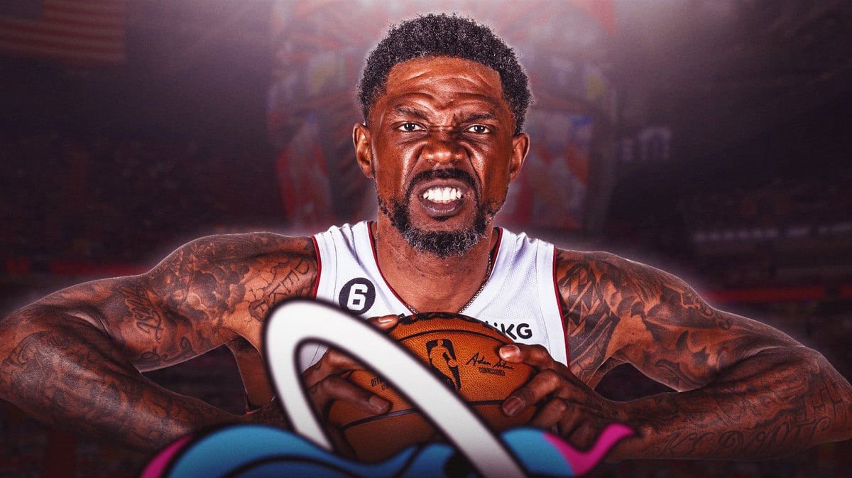 Miami Heat's Udonis Haslem in front of the Kaseya Center.